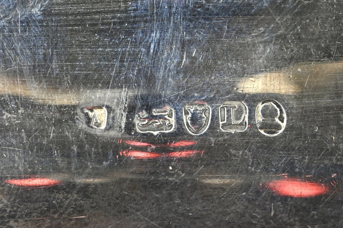 Grande Legumiera In Argento Sterling Con Doppia incisione di Stemma Nobiliare -Inghilterra 1806-photo-3